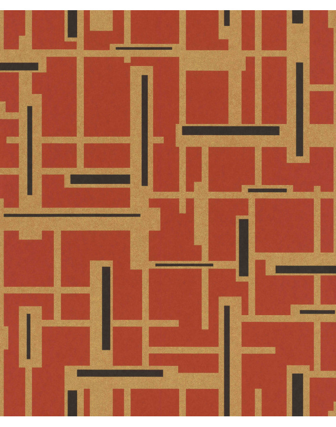 Tapeta retro 290 225 - korálovo-červená a zlatá 